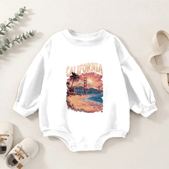 CALIFORNIA GOLDEN GATE BRIDGE BAY AREA Baby Romper Sweatshirts