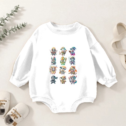 Skeleton Adventure Dungeon Characters Fantasy Baby Romper Sweatshirts