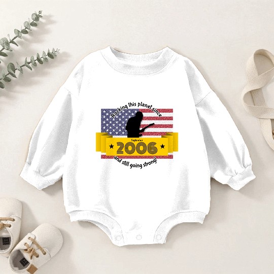 18th birthday Rocking this planet since 09/2006 Baby Romper Sweatshirts