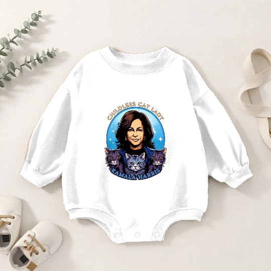 Childless Cat Lady Kamala Harris Baby Romper Sweatshirts