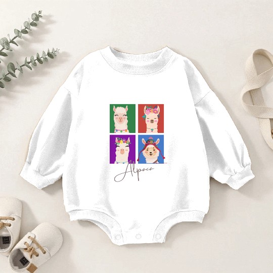 Four squares Alpaca Baby Romper Sweatshirts