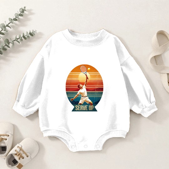 Tennis Swirling Ball Sunset Vintage Streetwear Baby Romper Sweatshirts