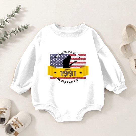 33rd birthday Rocking this planet since 09/1991 Baby Romper Sweatshirts