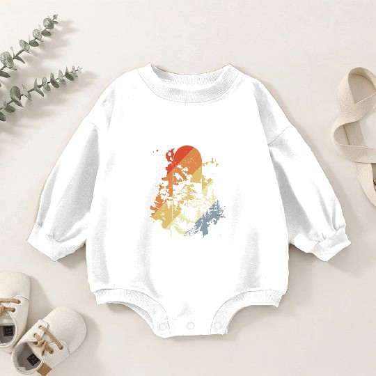 Snowboarding Vintage Look Baby Romper Sweatshirts