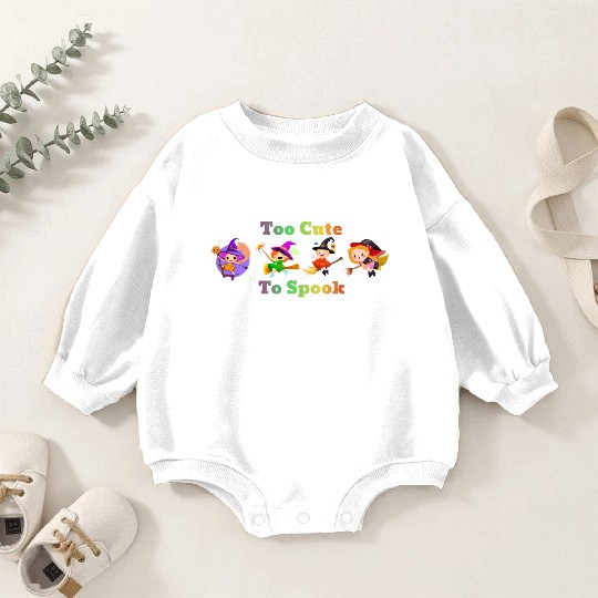 Too Cute to Spook Halloween Trick or Treat Baby Romper Sweatshirts