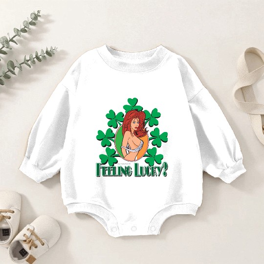 Feeling Lucky Girl Baby Romper Sweatshirts