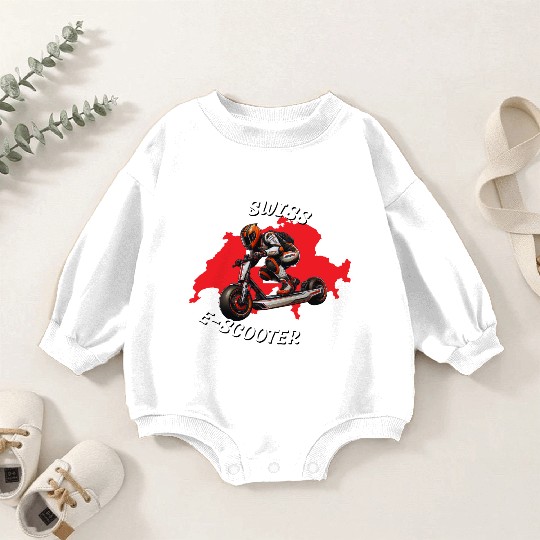 Swiss e-scooter rider Switzerland sport desing Baby Romper Sweatshirts