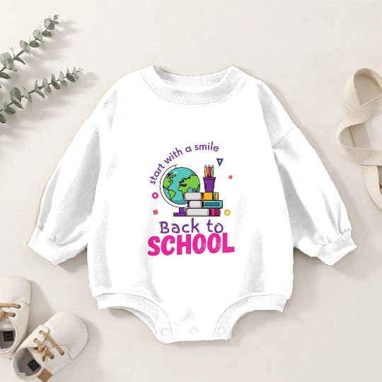 Back to School, A World of Knowledge Awaits Baby Romper Sweatshirts