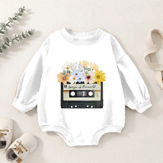 Songs of peace cassette tape Baby Romper Sweatshirts