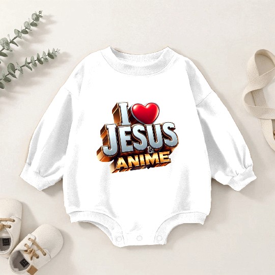 I Love Jesus & Anime Baby Romper Sweatshirts