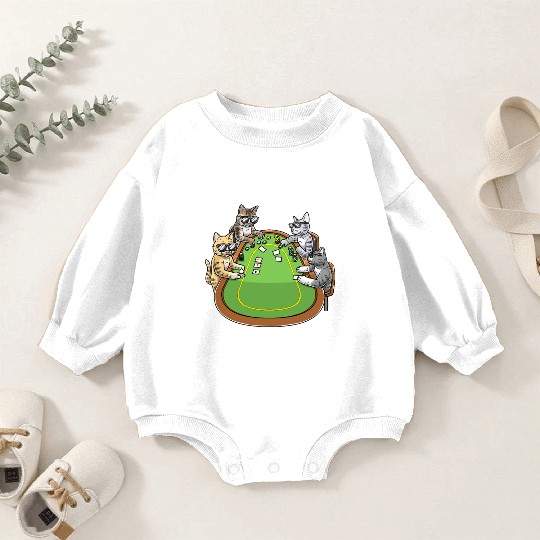 Poker Cats for Cat Lovers and Poker Players Baby Romper Sweatshirts