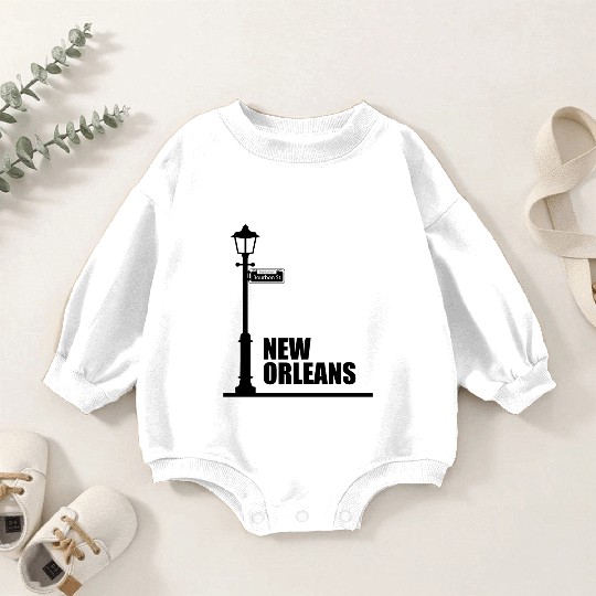 New Orleans - Bourbon Street Baby Romper Sweatshirts