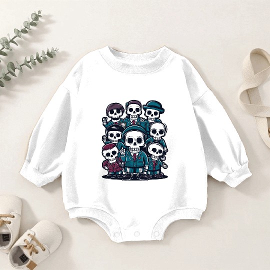 Back To School Skeletons Baby Romper Sweatshirts