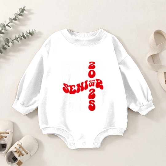 Class of 2025 Senior 2025 Graduation Groovy Back T Baby Romper Sweatshirts