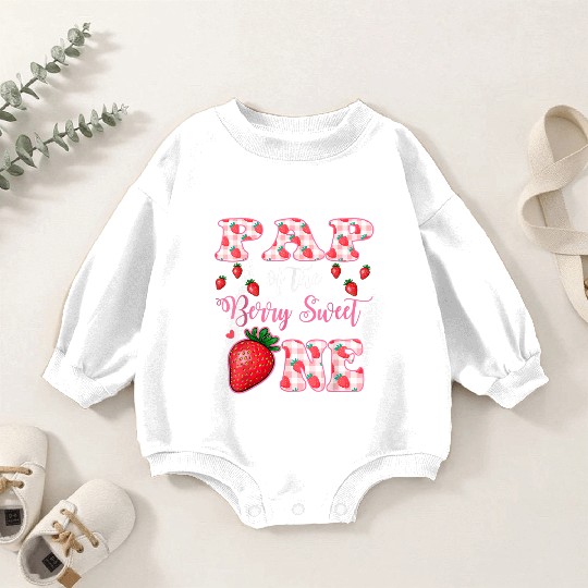 Pap Of The Berry Sweet One Strawberry First Birthd Baby Romper Sweatshirts