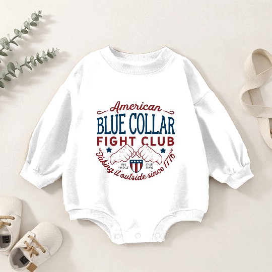 Blue Collar Fight Club Working Class Design Baby Romper Sweatshirts