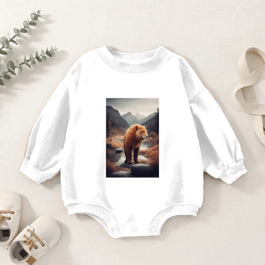 Polar Bear and Lion Cute Animals for Women Animal Baby Romper Sweatshirts