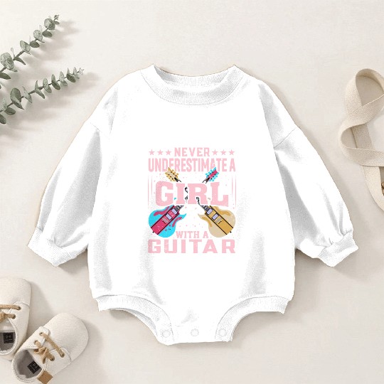 Girl Guitar Baby Romper Sweatshirts for women guitarist Baby Romper Sweatshirts