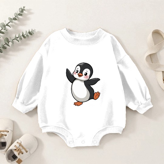 Happy Dancing Penguin Cartoon Design Baby Romper Sweatshirts