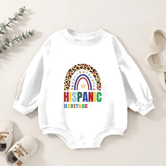 Peace love hispanic heritage colorful rainbow colo Baby Romper Sweatshirts