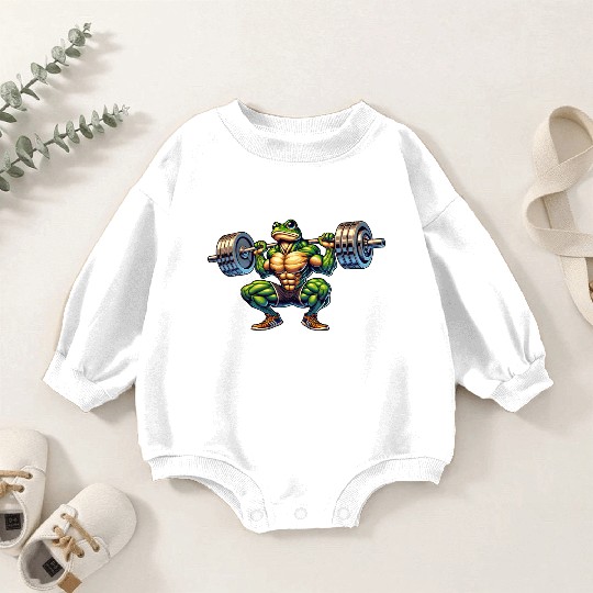 Frog Toad Fitness Barbell Gym Workout Training Baby Romper Sweatshirts