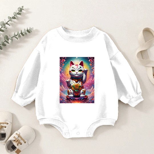 Maneki neko lucky cat Baby Romper Sweatshirts