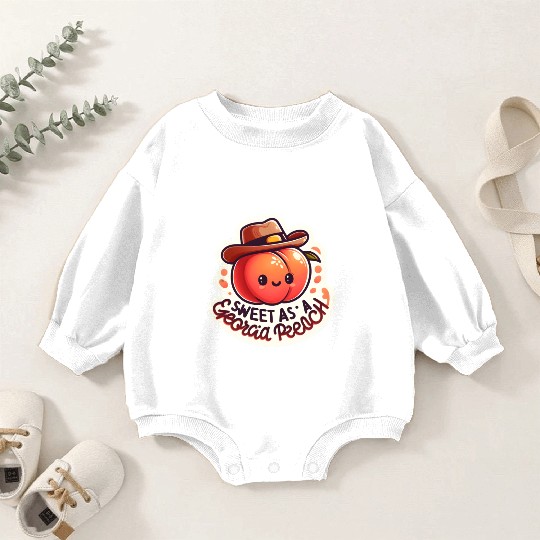 Sweet as a Georgia Peach Sticker Baby Romper Sweatshirts