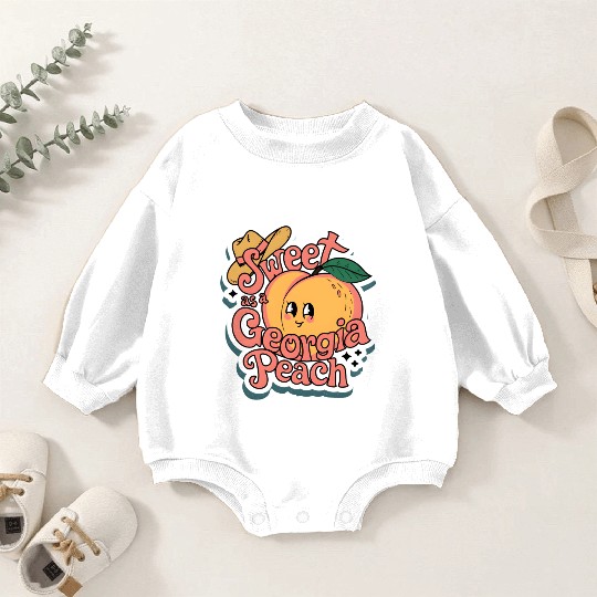 Sweet as a Georgia Peach Sticker.t-shits Baby Romper Sweatshirts
