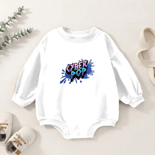 Cyber Pop - Vibrant Y2K Streetwear Aesthetic Baby Romper Sweatshirts
