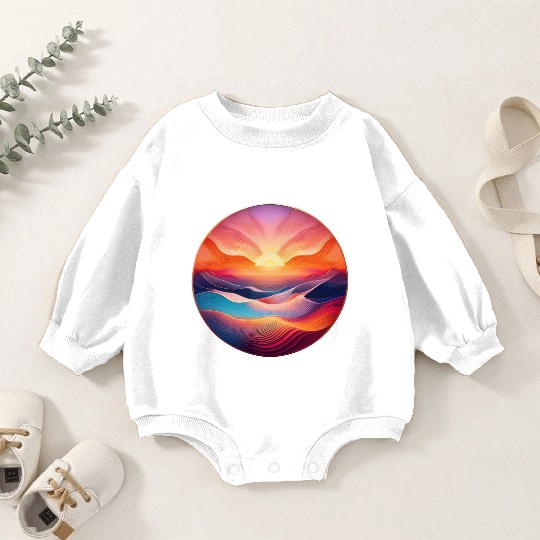 Colorful Sunrise Baby Romper Sweatshirts