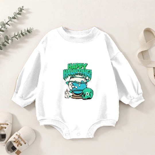 Happy Haunting Skull Baby Romper Sweatshirts: Urban Streetwear wit