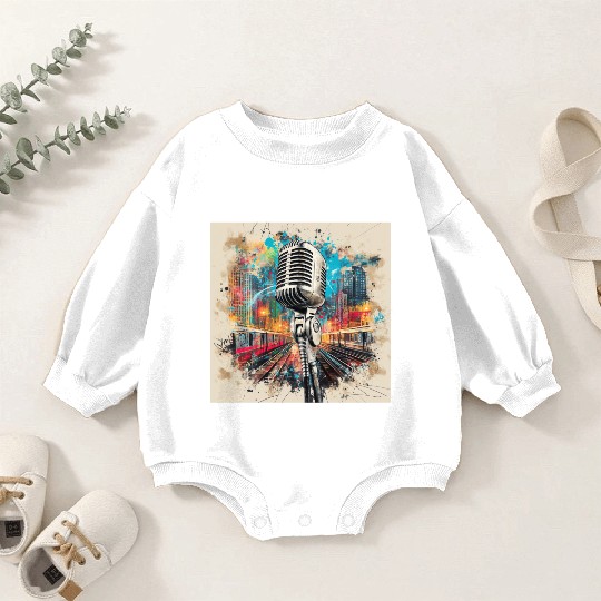 NYC Microphone AT Subway Baby Romper Sweatshirts