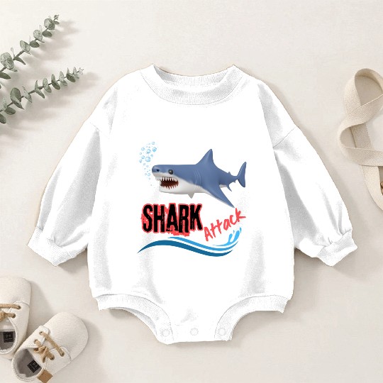 A different unique colorful shark attack design Baby Romper Sweatshirts