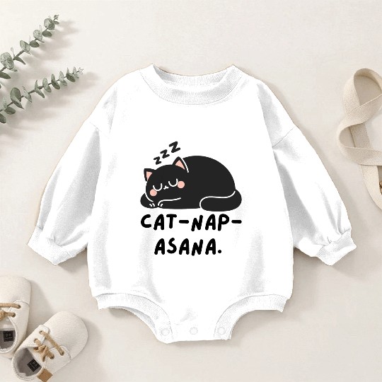 Lazy Cat Cat-Nap-Asana yoga Baby Romper Sweatshirts
