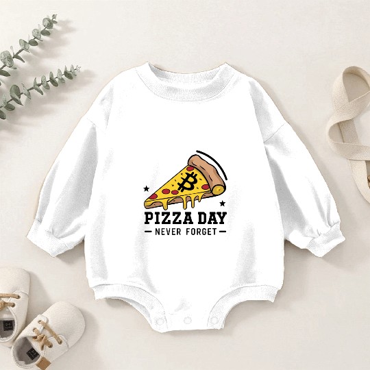 Bitcoin Pizza Day - Never Forget Baby Romper Sweatshirts