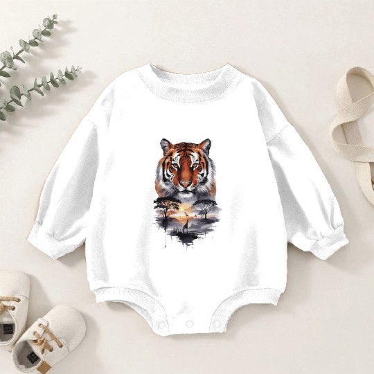 Tiger Paradise Jungle for a Tiger lovers Baby Romper Sweatshirts