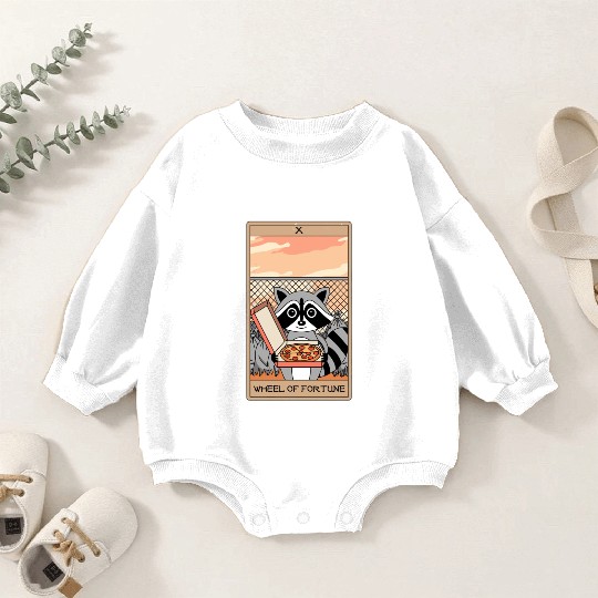 Wheel of Fortune Raccoons Tarot Card Baby Romper Sweatshirts