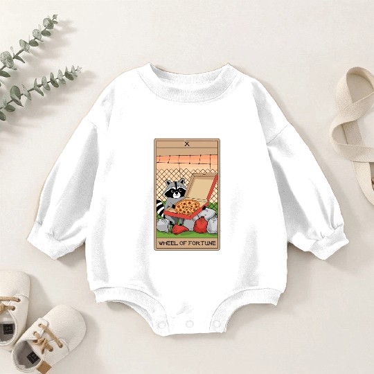 Wheel of Fortune Raccoons Tarot Card Baby Romper Sweatshirts