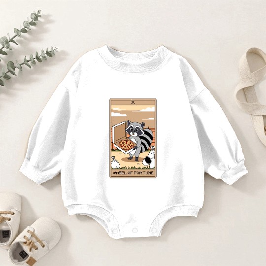 Wheel of Fortune Raccoons Tarot Card Baby Romper Sweatshirts