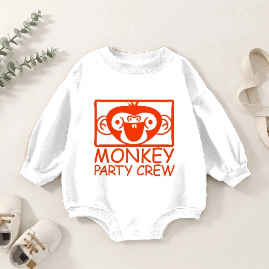 Monkey Chimpanzee Party Animals Crew Team Friends Baby Romper Sweatshirts
