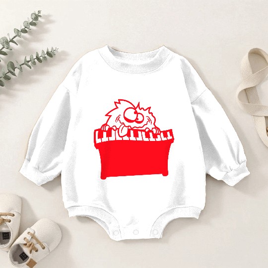 Funny Hairy Alien Monster Playing Keyboard Music Baby Romper Sweatshirts