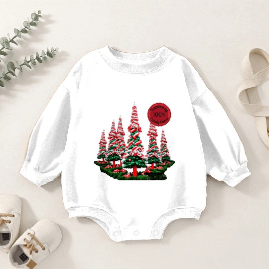 Powered by Candy Canes Baby Romper Sweatshirts