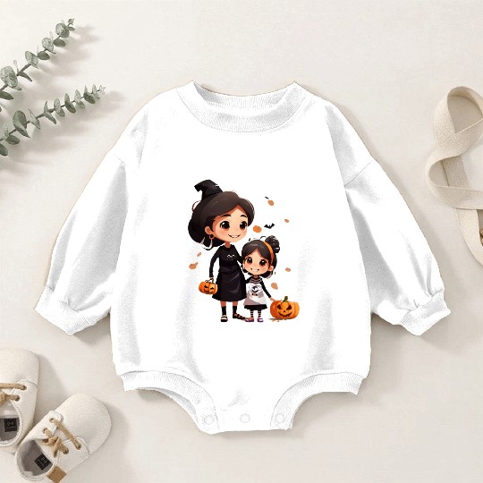 Mother and Daughter Halloween Trick-or-Treat Fun Baby Romper Sweatshirts