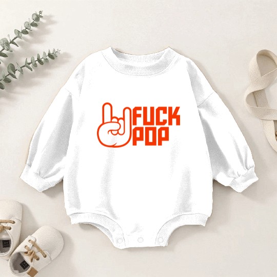 Fuck pop charts music heavy metal fun hand gesture Baby Romper Sweatshirts
