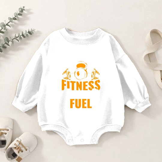 Fitness Is My Fuel Funny gym Lover Saying Workout Baby Romper Sweatshirts
