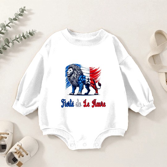 The pride of Le Havre flag design Baby Romper Sweatshirts
