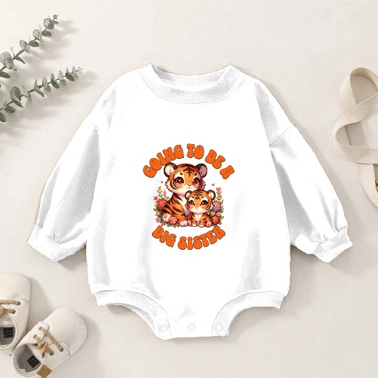Become A Big Sister Sweet Tiger Baby Romper Sweatshirts