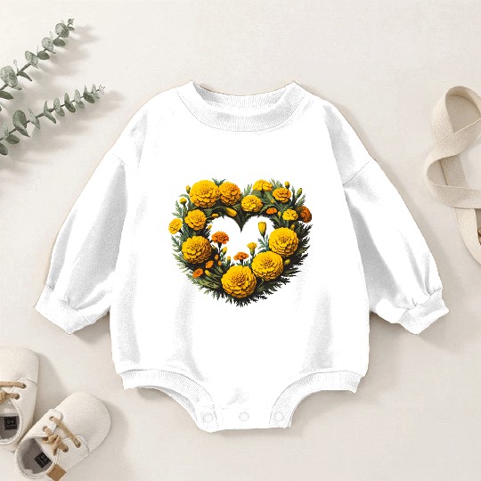Marigold Flowers Baby Romper Sweatshirts