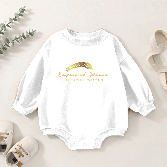 Black and Gold Empowered Women Baby Romper Sweatshirts