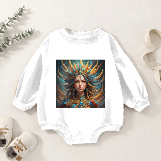 The Feathered Empress: A Tale of Celestial Beauty Baby Romper Sweatshirts